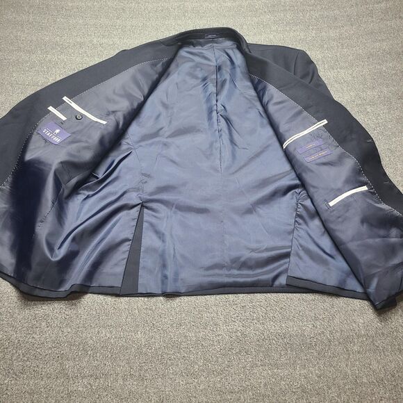 Stafford Blazer Mens 50 Short Classic Fit Wool Blend Travel Suit Jacket - Picture 4 of 10